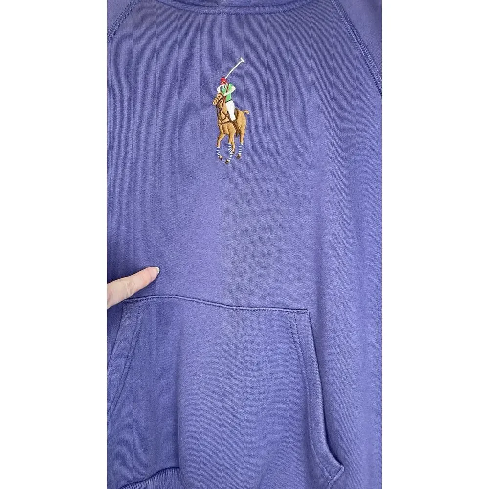 Polo Ralph Lauren Big Pony Hoodie Preppy Classic Sweatshirt  Purple Women's S - Picture 3 of 13
